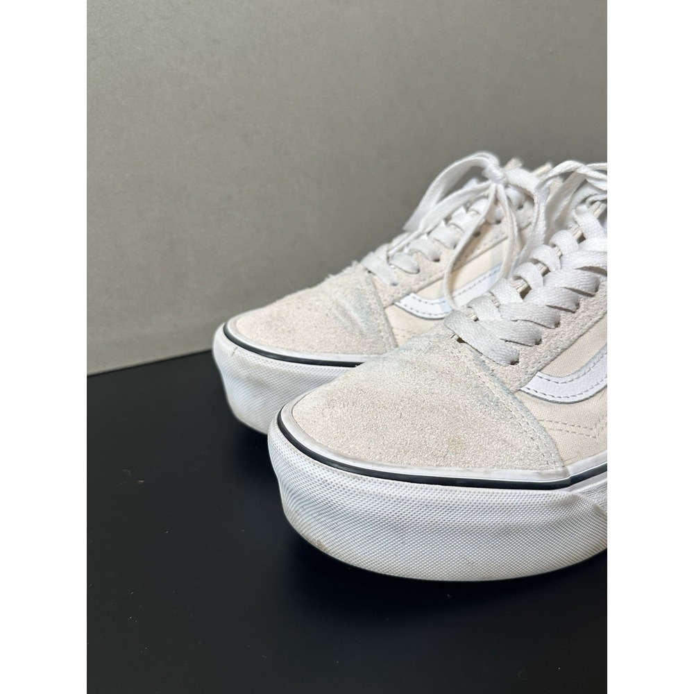Vans Cream White Floral Platform Old Skool Sneakers - Picture 10 of 12